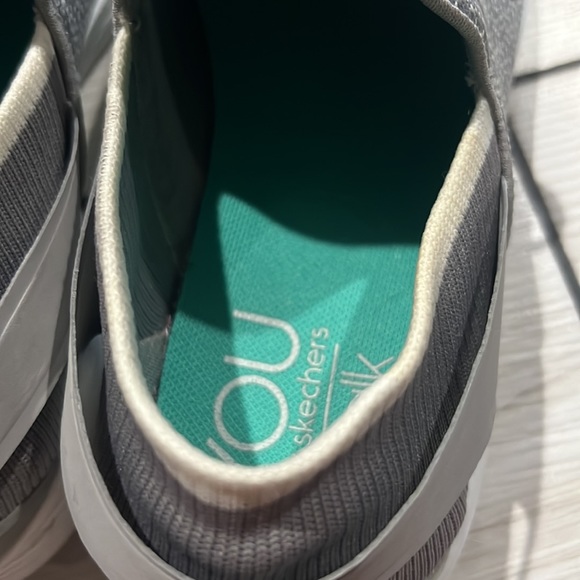 You by Skechers Walk Light Gray & White Slip-ons - Picture 8 of 11